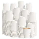 NEW (250Pck - 8Oz) White Paper Coffee Cups