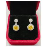 $1,375 App (2.00ct) Drop Style Moissanite Earrings