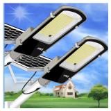 NEW $100 2pack Baiston Solar Street Lights Outdoor