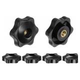 NEW 6PK Plastic Head Brass Hand Knob (32mm)