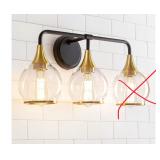 Missing $152 Black and Gold Bathroom Vanity Light
