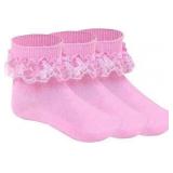 NEW 3 Pairs (1-2T) Girls Ruffle Socks