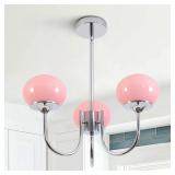 SEALED $190 BOKT Modern Chandelier with Pink...
