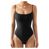 NEW $62 (L) Women's Square Neck Backless Body Suit