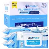 New Wipemate ULTRA Flushable Butt Wipes, Made/w...