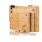 $80 Piklohas Large Bamboo Cutting Boards Set