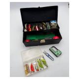 Vintage Fishing Tackle Box with Tackle