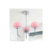 $177 BOKT Modern Chandelier with Pink Glass