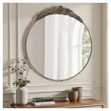 SEALED $110 Growsun Antique Ornate Round Mirror...