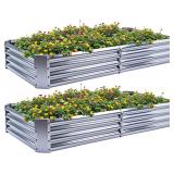$120 (6'x3'x1', Steel ; 2Pcs) Raised Garden Bed