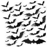New 96 Pcs 3D Bats Halloween Decoration, 4...