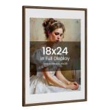 DAMAGED $82 18x24 Picture Frame Natural Oak Wood