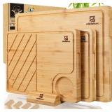 SEALED $80 Piklohas Large Bamboo Cutting Boards...