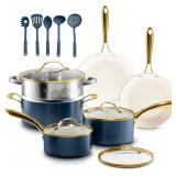NEW $135 Ceramic Pots & Pan Set (15 Pcs)