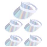 SEALED 5PK (OS) Women's Holographic Sun Visors