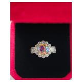 $1,550 App (2.00ct) Rainbow Moissanite Ring Sz5