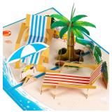 NEW $33 3D Beach Vacation Pop-Up Card