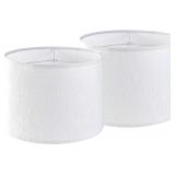 NEW $50 (13'x13'x10'-2Pck) White Linen Drum Lamp