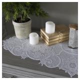 NEW $40 Lace Snowflake White Runner 19x46'