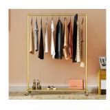 $150 Gold Pipe Clothing Racks on Wheels Garment