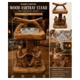 $400 Hand Carved Wood Ashtray Stand 25.5ï¿½ Tall
