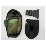 Military Folding Shovel with Sheath & Axe Head