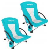NEW $150 (2Pck) CYAN Folding Portable Chairs