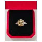 $3,275 App (5.00ct) Yellow Moissanite Ring Sz6