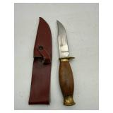 Fixed Blade Hunting Knife with Leather Sheath