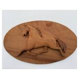 Hand Carved Wooden Horse Wall Plaque 14.5ï¿½