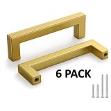 NEW $52 6PK 4' Gold Cabinet Pulls
