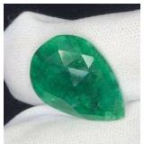 $11,193 App 12.3 ct Cert. green emerald gemstone