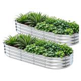 New $105 2Pcs Raised Garden Bed 7x3x1 FT Box