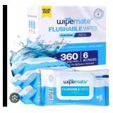 NEW (42ct x6) 6pk Wipemate Flushable Wipes
