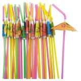 SEALED $30 50PK Umbrella Drinking Plastic Straws