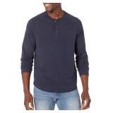 NEW (M) Mens Henley Regular-Fit Long Sleeve Shirt