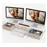 $48 Mexin Dual Monitor Stand Riser with 2 Drawers