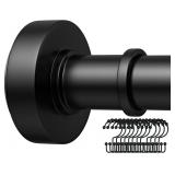 NEW $50 (18'-79') Black Shower Rod with 12 Hooks