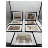 Vintage Framed Photo Print Set 7pcs