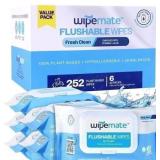 Wipemate Fresh Clean Flushable Butt Wipes 252ct