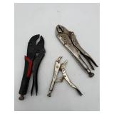 3 Pc Locking Pliers Vise Grip Set