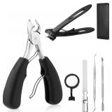 SEALED 7PK Thick Nail Clipper Set Heavy Duty w/Bag