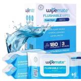 NEW (60ct x3) 3pk Wipemate Flushable Wipes
