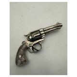Vintage Revolver Gun Belt Buckle Silver Tone Metal