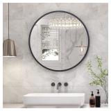New $55 Round 24' Black Metal Wall Mirror