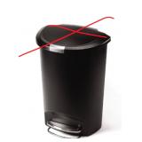 $70 Simplehuman 50 L Semi-Round Black