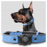 NEW (M) AirTag Dog Collar Leather Waterproof