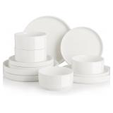 NEW $135 (12Pcs) Porcelain Dinnerware Sets for 4