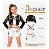 (130) HOMELEX Black Gold Dance Costume Girls 3Pcs