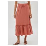 NEW $70 (XL) Vintage Tiered Cinched Skirt